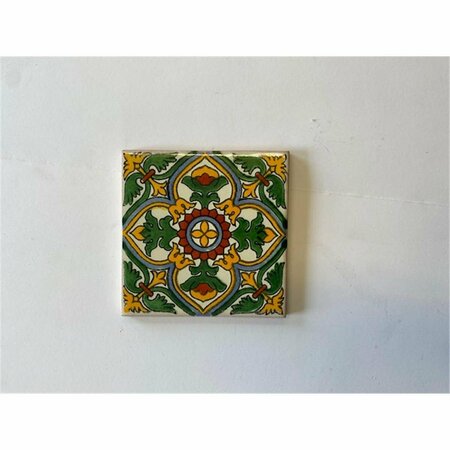 TALAVERA 4 x 4 in. Mexican Decorative Tiles, L120, 4PK L120 4X4